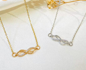 Pulseira feminina de amor infinito banhado em ouro