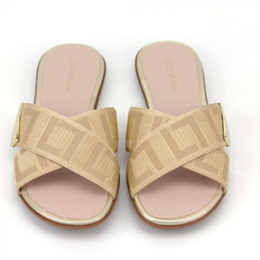 Chinelo Feminino Luz Da Lua Gorgurão Ouro