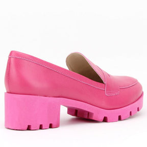 Sapato Feminino Ithie Oxford Tratorado Em Couro Cherry Pink