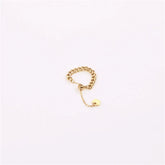 Anel corrente banhado em ouro 18k