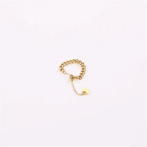 Anel corrente banhado em ouro 18k