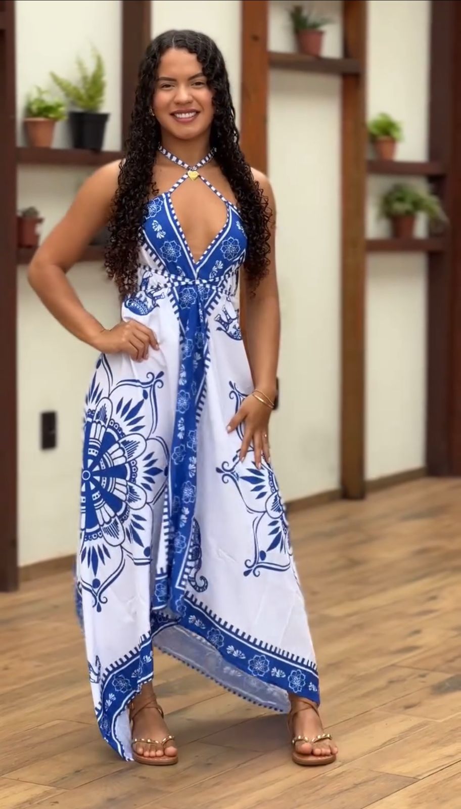 Vestido Índia Confortável - Cor Azul